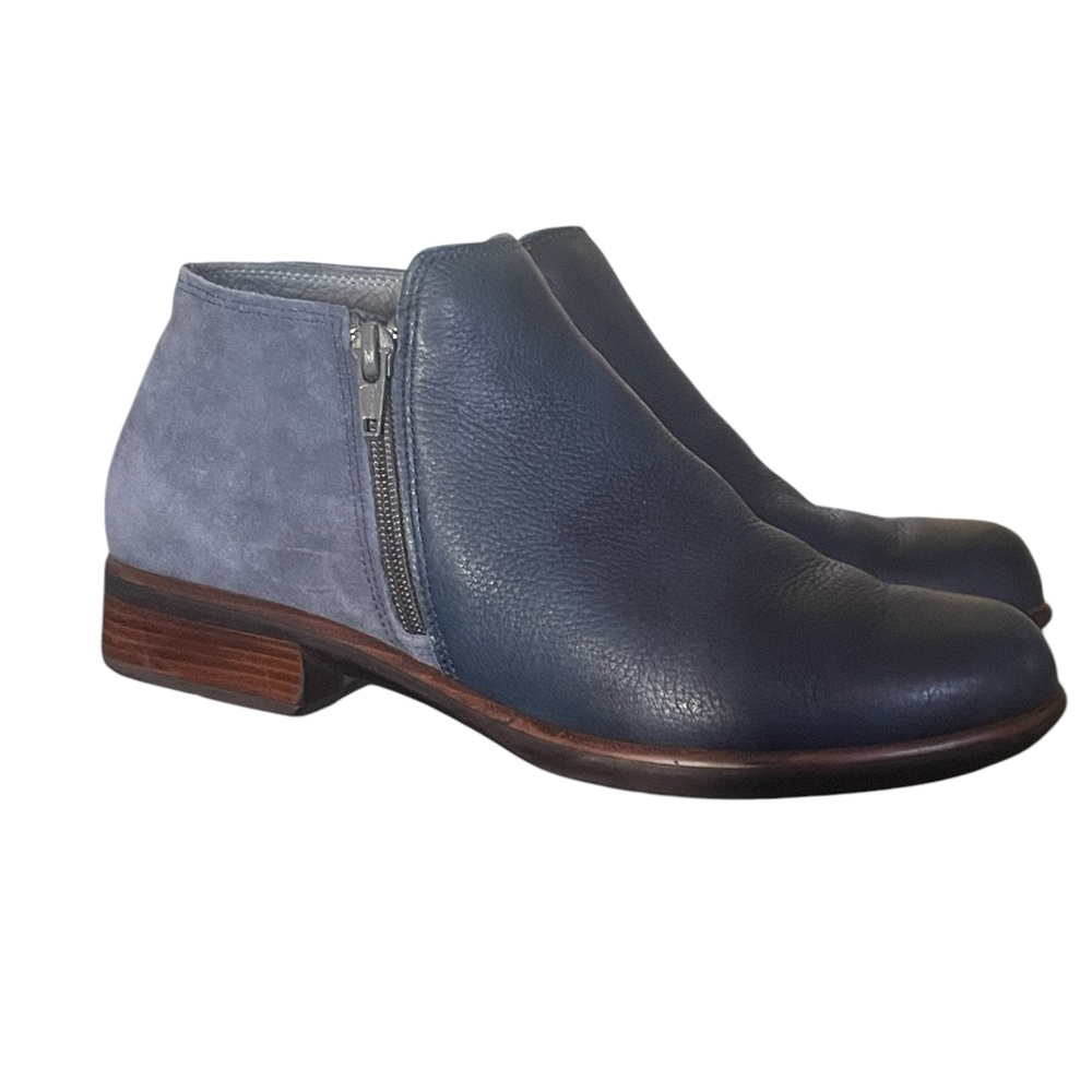 Naot Helm Blue Leather Ankle Boots with Zipper (38) - Picture 5 of 9